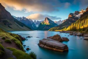 An aweinspiring view of a lifelike curiosity , such as a dandy waterfall or a distinguish canyon. Creative resource, photo