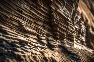 A really clear image of an old rock wall. You can see how things have changed over time because of the forces of nature.. Creative resource, AI Generated photo