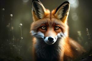 An confusing fox captured with mesmerizing detail. Creative resource, AI Generated photo