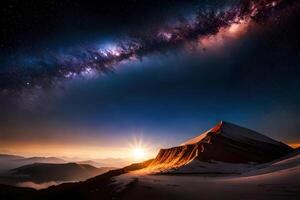 An expansive night interchange filled with a blanket of star , showcasing the curio of the universe. Creative resource, photo