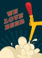 póster de nosotros amor cerveza espuma cerveza vector