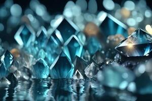 Valuable stones on water huge scale reveals useful basic stones. Charmed reflections cast a covert shimmer. Creative resource, photo