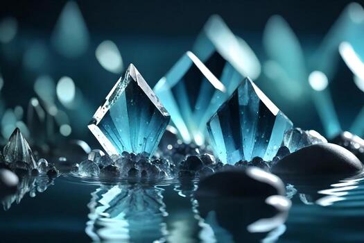 Fundamental stones on water colossal scale uncovers advantageous fundamental stones. Charmed reflections cast a in mystery flicker. Creative resource, photo