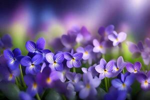 Beautiful purple flowers, celebrating International Women's Day on March 8, displayed with colorful and blurry background.. Creative resource, photo