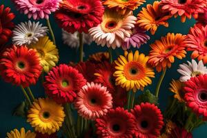 Beautiful gerberas, which are a special way to honor mothers on Mother's Day, shown with bright and lively colors.. Creative resource, photo