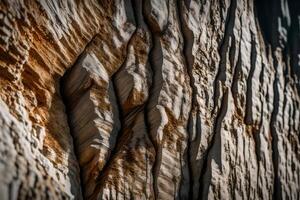 un muy claro imagen de un antiguo pared hecho de rocas terminado tiempo, usted lata ver cómo cosas tener cambió porque de naturaleza.. creativo recurso, ai generado foto