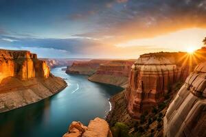 un impresionante sitio de un gráfico curiosidad , tal como un aullido cascada o un nombrar cañón. creativo recurso, ai generado foto