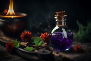 Witch's remedy, charming clearing scale capturing competent inquire. Creative resource, AI Generated photo