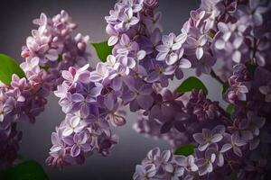 On March 8th, lovely lilacs smelled amazing and looked enchanting in a very lifelike way.. Creative resource, AI Generated photo