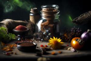 Witch's fixings, charming huge scale highlighting charmed unobtrusive components. Creative resource, photo