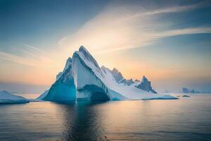 A colossal coasting ice sheet forming a characteristic turn over the bone chilling waters. Ai Generated photo