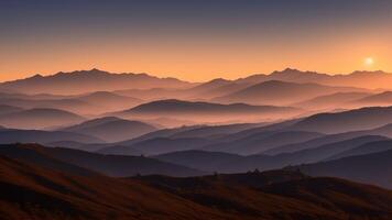 Marvelous Mountain Run. Organize a marvelous vista of towering mountains opening into the cleanse. photo
