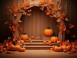 elegant halloween podium 3d realistic photo