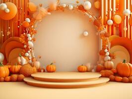 elegant halloween podium 3d realistic photo