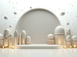 islamic realistic podium advertising set photo