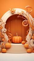 elegant halloween podium 3d realistic photo