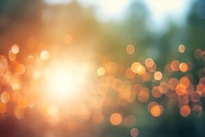 abstract bokeh background with sun light and blur bokeh Ai Generated photo