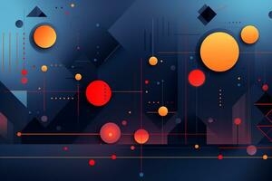Abstract geometric background with colorful circles. illustration for your design. Ai Generated photo