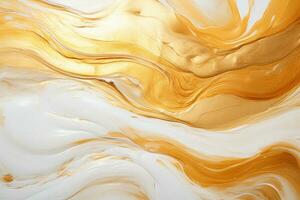 abstract background of oil paint, yellow and white colors, macro Ai Generated photo