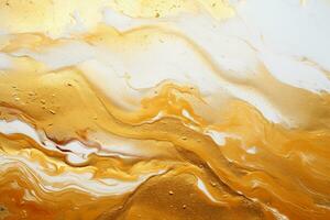 abstract background of oil paint, yellow and white colors, macro Ai Generated photo