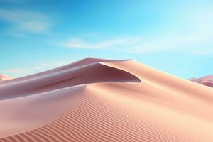 Desert sand dunes. 3d render of desert dunes Ai Generated photo