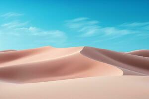 Desert sand dunes. 3d render of desert dunes Ai Generated photo