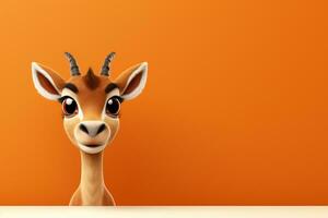 3d rendering of a cute deer on white background with space for text Ai Generated photo