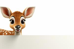 Fawn isolated on a white background with copy space. 3d rendering Ai Generated photo