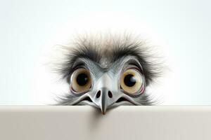 3D rendering of a cute vulture with a funny expression. Ai Generated photo