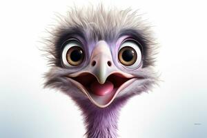 3D rendering of a cute vulture with a funny expression. Ai Generated photo