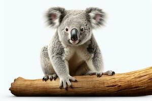 coala oso aislado en blanco antecedentes con recorte camino. australiano nativo animal. ai generado foto