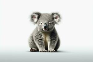 Koala bear isolated on white background with clipping path. Australian native animal. Ai Generated photo