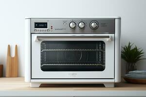 Electric oven isolated on a white background. 3d render illustration. Ai Generated photo