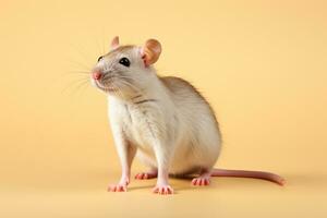 White domestic rat on a isolated background. The rat is a symbol of 2020. Ai Generated photo