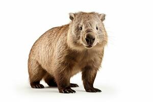 Capybara isolated on a white background. Studio shot. Side view. Ai Generated photo