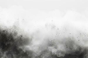 abstract black powder explosion on white background. design elements. Abstract black powder cloud texture. Ai Generated photo