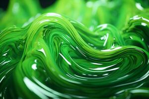 abstract background of green silk or satin with some smooth folds in it Ai Generated photo