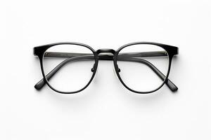 Black eye glasses isolated on white background. Eyeglass frame. Ai Generated photo