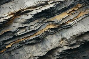 Abstract background of black and white sandstone layers in the desert. Ai Generated photo