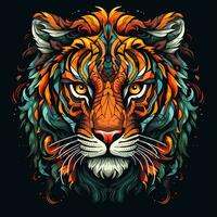 Tiger head . Vector illustration for your design. photo