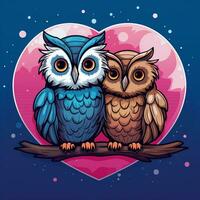 Colorful owl on dark background. Vector illustration for your design. photo