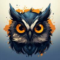 Colorful owl on a dark background. Vector illustration for your design photo