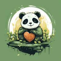 panda bear vector illustration in cartoon style vector illustration Ai Generated photo