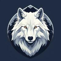 Illustration of wolf head in a shield. Vector illustration for t shirt print. Ai Generated photo