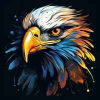 Beautiful eagle Vector illustration. for t shirt design Ai Generated photo