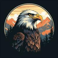 Beautiful eagle Vector illustration. for t shirt design Ai Generated photo