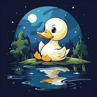 Illustration of a cute duck vector ilustration Ai Generated photo