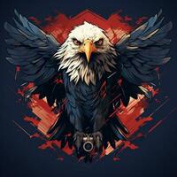 Beautiful eagle Vector illustration. for t shirt design Ai Generated photo