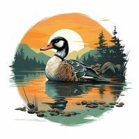 Illustration of a cute duck vector ilustration Ai Generated photo