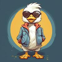 Illustration of a cute duck vector ilustration Ai Generated photo